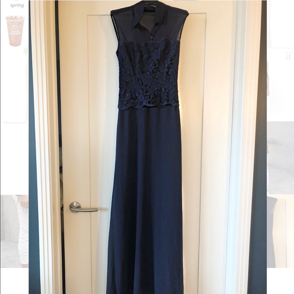 🎉TAKE 50% OFF! Long Blue Chiffion and Lace Dress